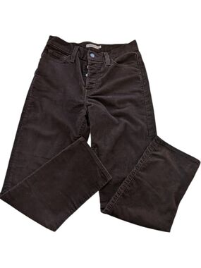 Levi's Premium Wedgie Straight Brown Corduroy High Rise Pants Women's 28 Retro